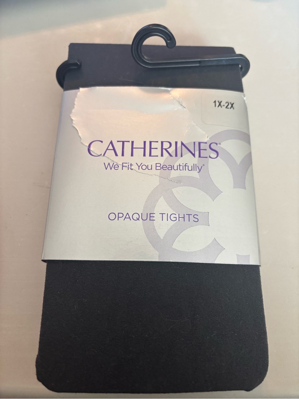Catherines brand Charcoal Opaque Tights New